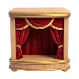 Puppet Theater Icon - Classic Stage with Red Curtains
