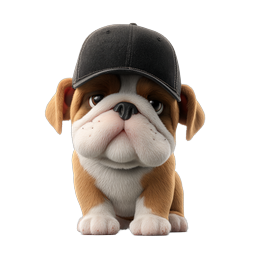 Adorable Puppy with Baseball Cap Icon