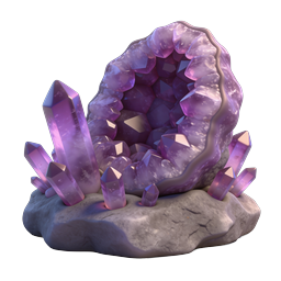 Purple Amethyst Geode Crystal 3D Icon