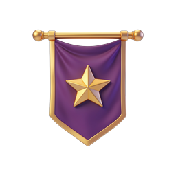 Purple Royal Banner with Gold Star Icon | Award Emblem