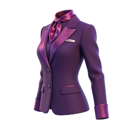 Icona 3D blazer da donna viola | Illustrazione di moda