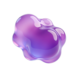 Purple 3D Glossy Blob Abstract Icon - Modern Design