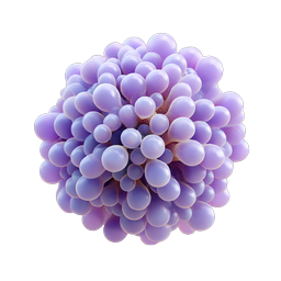 Purple Bubble Cluster 3D Icon - Molecular Sphere Design