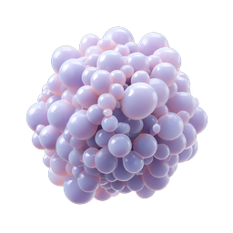 Purple Bubble Cluster 3D Icon | Lavender Sphere Formation
