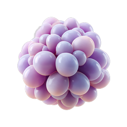 Purple Bubble Cluster 3D Icon - Pastel Glossy Sphere Design