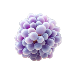 Purple Bubble Cluster 3D Icon - Glossy Spheres Design