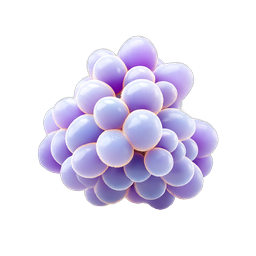 Purple Bubbles Cluster - Glossy 3D Sphere Icon