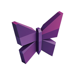 Purple Low-Poly Butterfly 3D Icon | Geometric Design