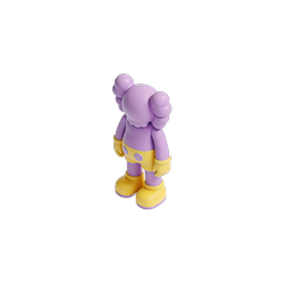 Purple Clay Character Icon - Designer Toy 3D Render