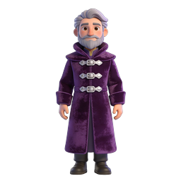 Purple Coat Sage Wizard 3D Character Icon
