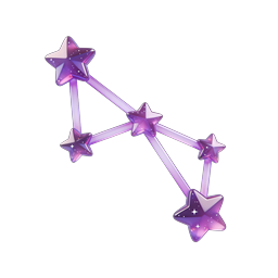 Purple Constellation Stars 3D Icon | Celestial Symbol