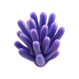 Purple Coral 3D Icon - Marine Nature Design