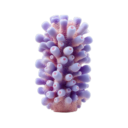 Purple Coral Sea Anemone Icon - 3D Rendered Marine Life