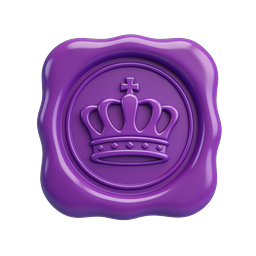 Purple Crown Icon - Royal 3D Clay Style Badge