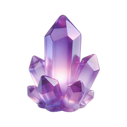 Purple Amethyst Crystal Cluster 3D Icon