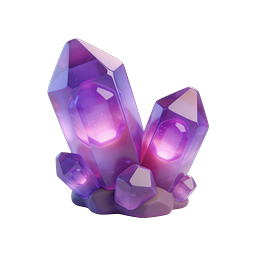 Purple Crystal Cluster Icon - Mystical Amethyst Gemstone