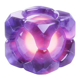 Purple Crystal Gem Icon | 3D Glossy Gemstone