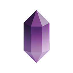 Purple Crystal Icon | 3D Geometric Gemstone for Apps