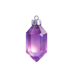 Purple Crystal Pendant Icon - 3D Realistic Gem Ornament