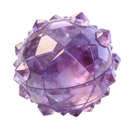 Purple Crystal Sphere Gemstone Icon | 3D Realistic Render
