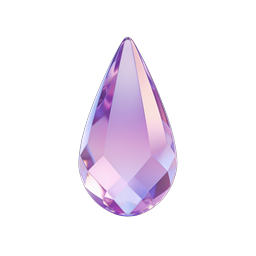 Purple Crystal Teardrop Gem - 3D Rendered Icon