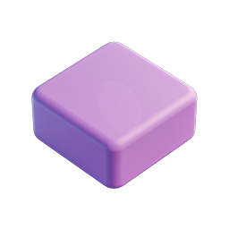 Purple 3D Cube Icon - Glossy Geometric Design