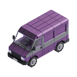 紫色体素快递车 3D 图标
