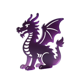 Purple Dragon 3D Icon - Fantasy Mythical Creature