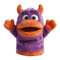 Cute Purple Fuzzy Monster Plush 3D Character Icon