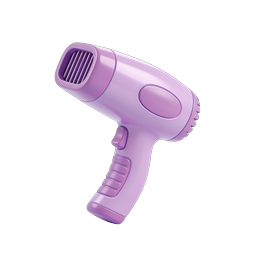Icono 3D de secador de pelo morado | belleza y salón
