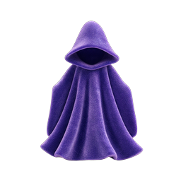 Purple Hooded Cloak Icon - Mysterious 3D Character Design