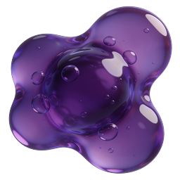 Purple Liquid Blob 3D Icon | Glossy Organic Shape