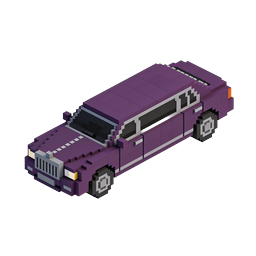Purple Muscle Car Voxel Icon - Isometric 3D Pixel Art