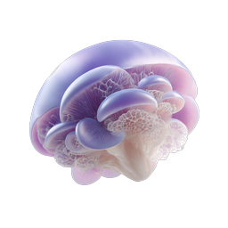 Purple Mushroom Cluster - Realistic 3D Nature Icon