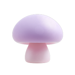 Purple Mushroom Icon - 3D Realistic Nature Design