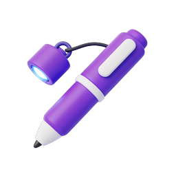 Purple Pen 3D Icon | Writing & Notes App Symbol