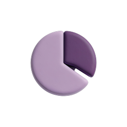 Purple Pie Chart Icon - 3D Clay Style Analytics