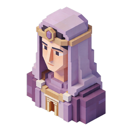 Purple Queen Bust 3D Isometric Voxel Character Icon