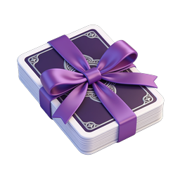 Purple Ribbon Card Stack Icon - Elegant Playing Cards