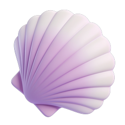 Purple Seashell Icon | 3D Clay Style Ocean Design