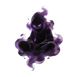 Icono de mago sombra morado - personaje misterioso encapuchado