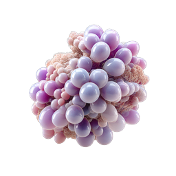 Purple Sphere Cluster 3D Abstract Organic Form