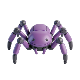 Purple Spider Robot Icon | 3D Tech Character