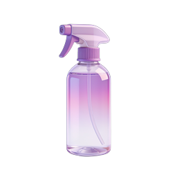 Purple Spray Bottle Icon - 3D Realistic Cleaning Product