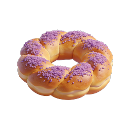 Purple Sprinkle Donut Icon - 3D Realistic Pastry