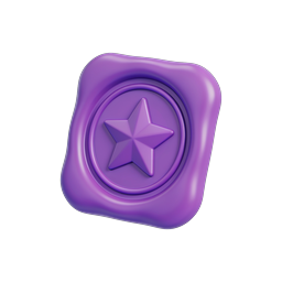Purple Star Badge Icon - Premium Achievement Emblem