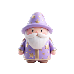 Gnomo Mago Estrella Púrpura - Icono de Personaje 3D Lindo