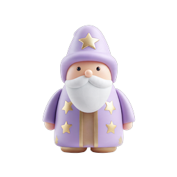 Purple Star Wizard 3D Character Icon | Fantasy Claymation