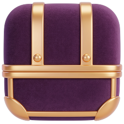 Purple Treasure Chest Icon with Gold Accents