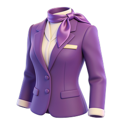 Purple Uniform Blazer 3D Icon for Hospitality